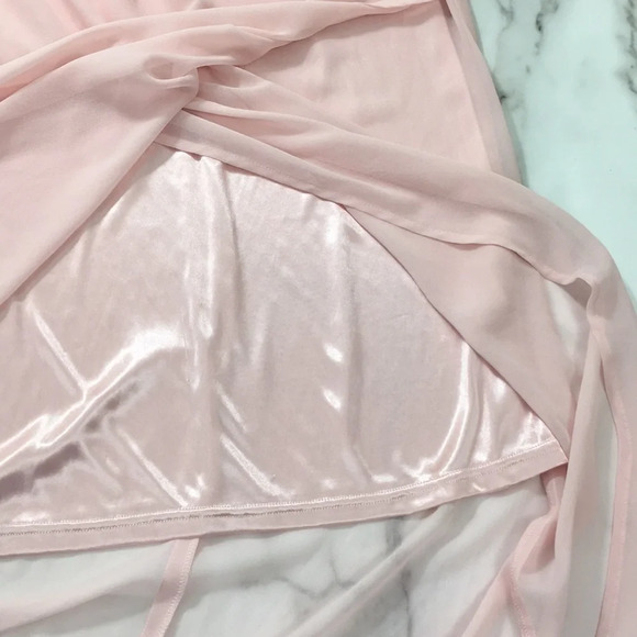 Venus Pink Slip Dress Sleeveless Wrap  Womens 4 Semi Sheer Hi Low Hem‎ Y2K - Picture 9 of 15